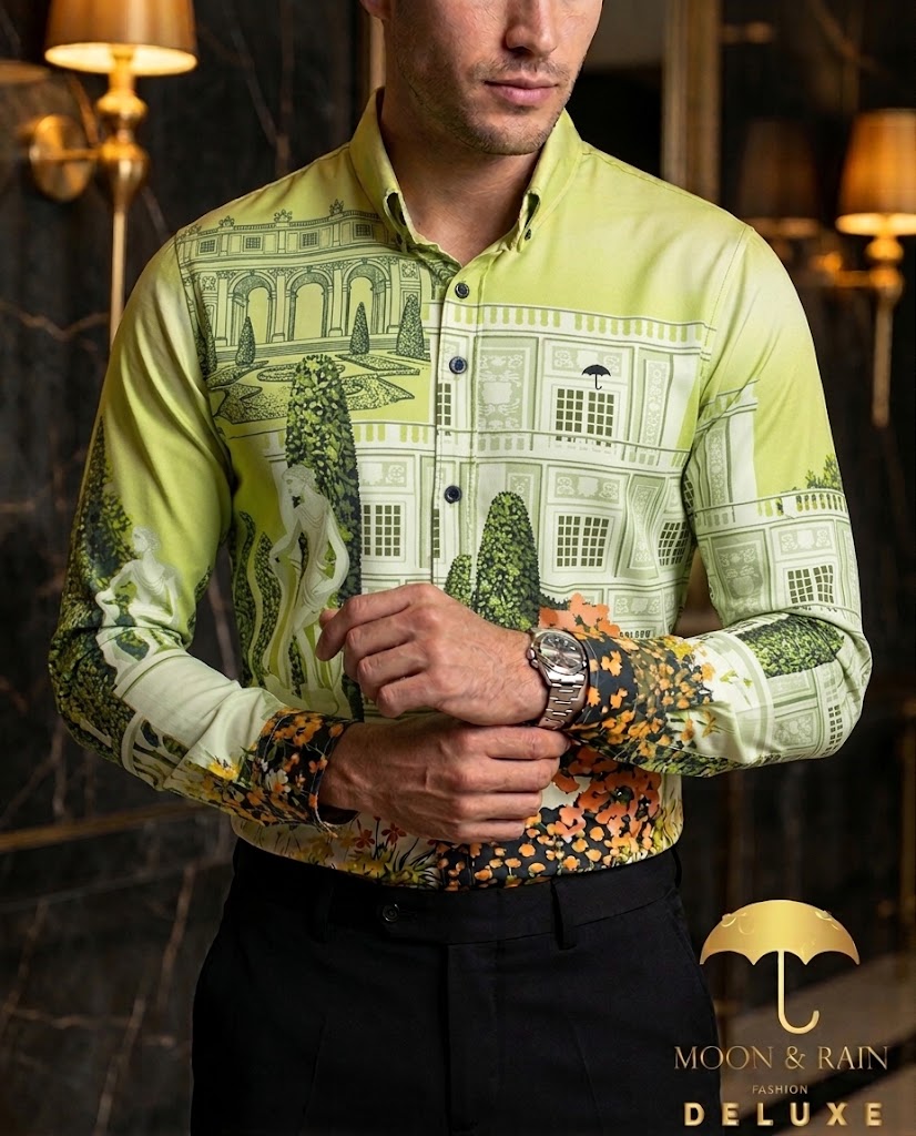 Camisa Hombre Verde — Lime Palace Fit | Moon & Rain
