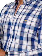 Camisa Hombre Cuadros Blanco Azul Marino — Navy Check | Moon & Rain