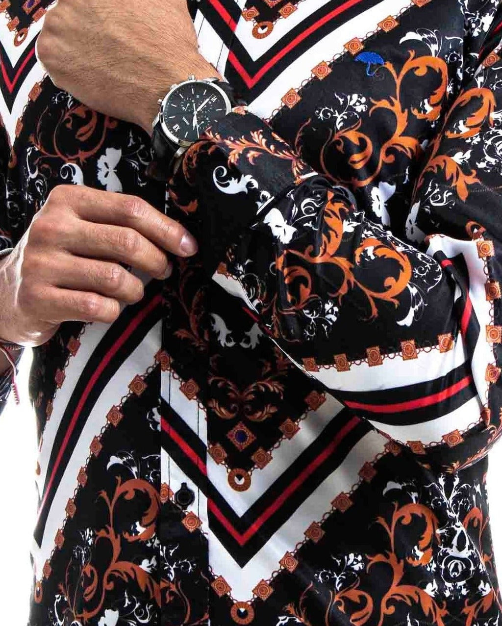 Camisa Hombre Negro Blanco — Bronze Ornament | Moon & Rain