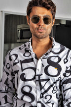 Camisa Hombre Negro Blanco — Obsidian Digit | Moon & Rain