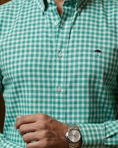 Camisa Hombre Cuadros Verde — Emerald Check | Moon & Rain