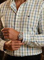 Camisa Hombre Lisa Azul Cielo Café — Melon Drift | Moon & Rain