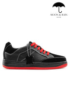 Tenis Sneakers Hombre Negros Liso Det Texturizado Gamuza - Tiendas Platino Tenis Hombre 25 MX