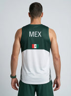 PLAYERA TANK HOMBRE SIN MANGAS VERDE Y BLANCO MÉXICO