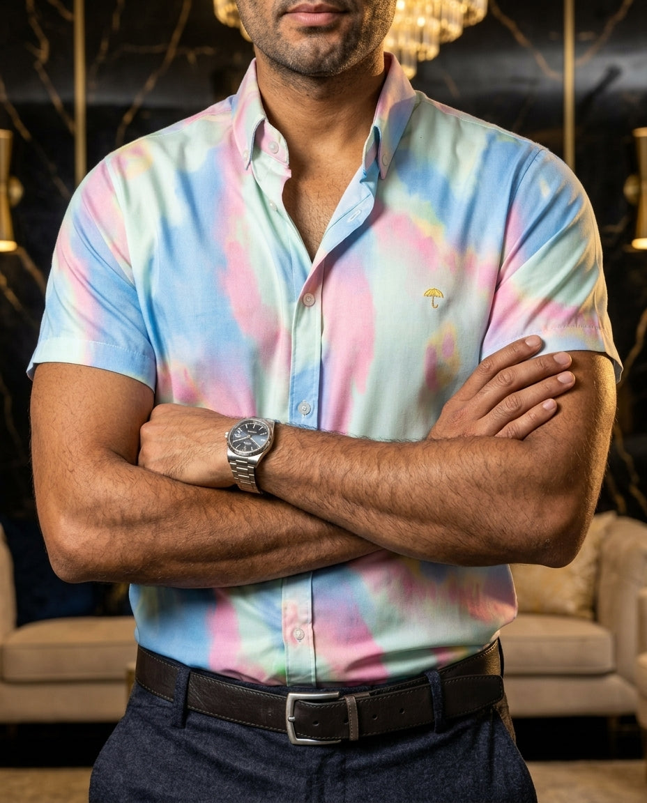 Camisa Hombre — Pastel Drift | Moon & Rain