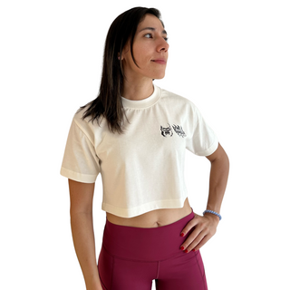 Playera Croptop Blanca Welcome To The Jungle