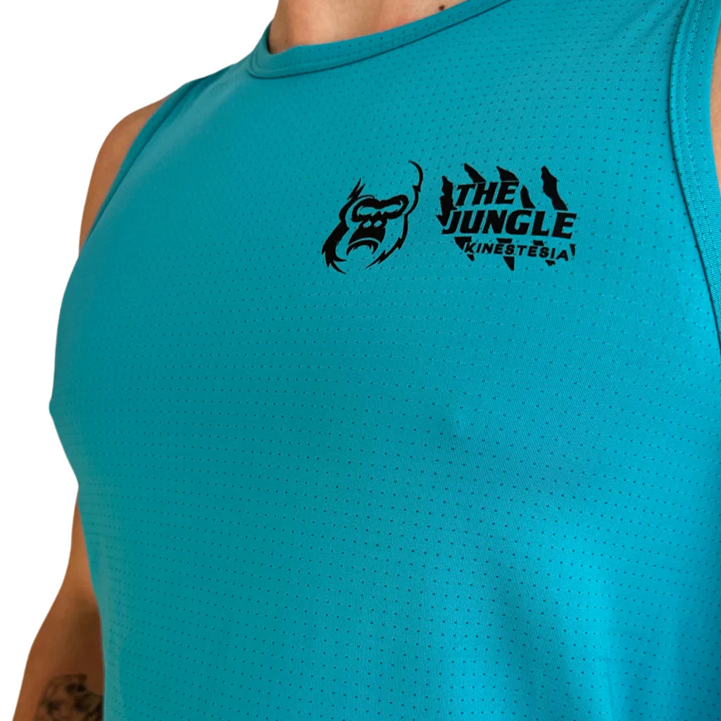 PLAYERA TANK SIN MANGAS AZUL OCEAN PARA HOMBRE KINESTESIA