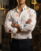 Camisa Hombre Casual Figuras Prism Pixel - Spectrum White