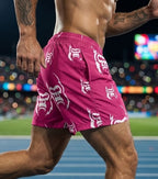 SHORT DEPORTIVO ROSA JUNGLE CON LICRA PARA HOMBRE KINESTESIA