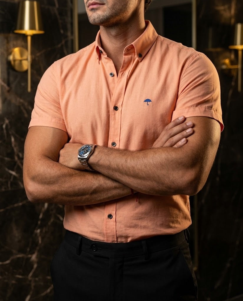 Camisa Hombre Estampado Rosa — Rose Flux | Moon & Rain