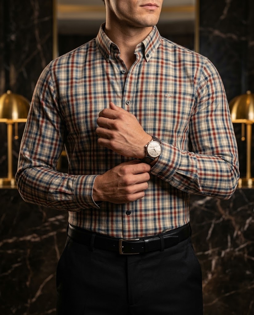 Camisa Hombre Casual Cuadros Verde Pistache, Azul, Vino