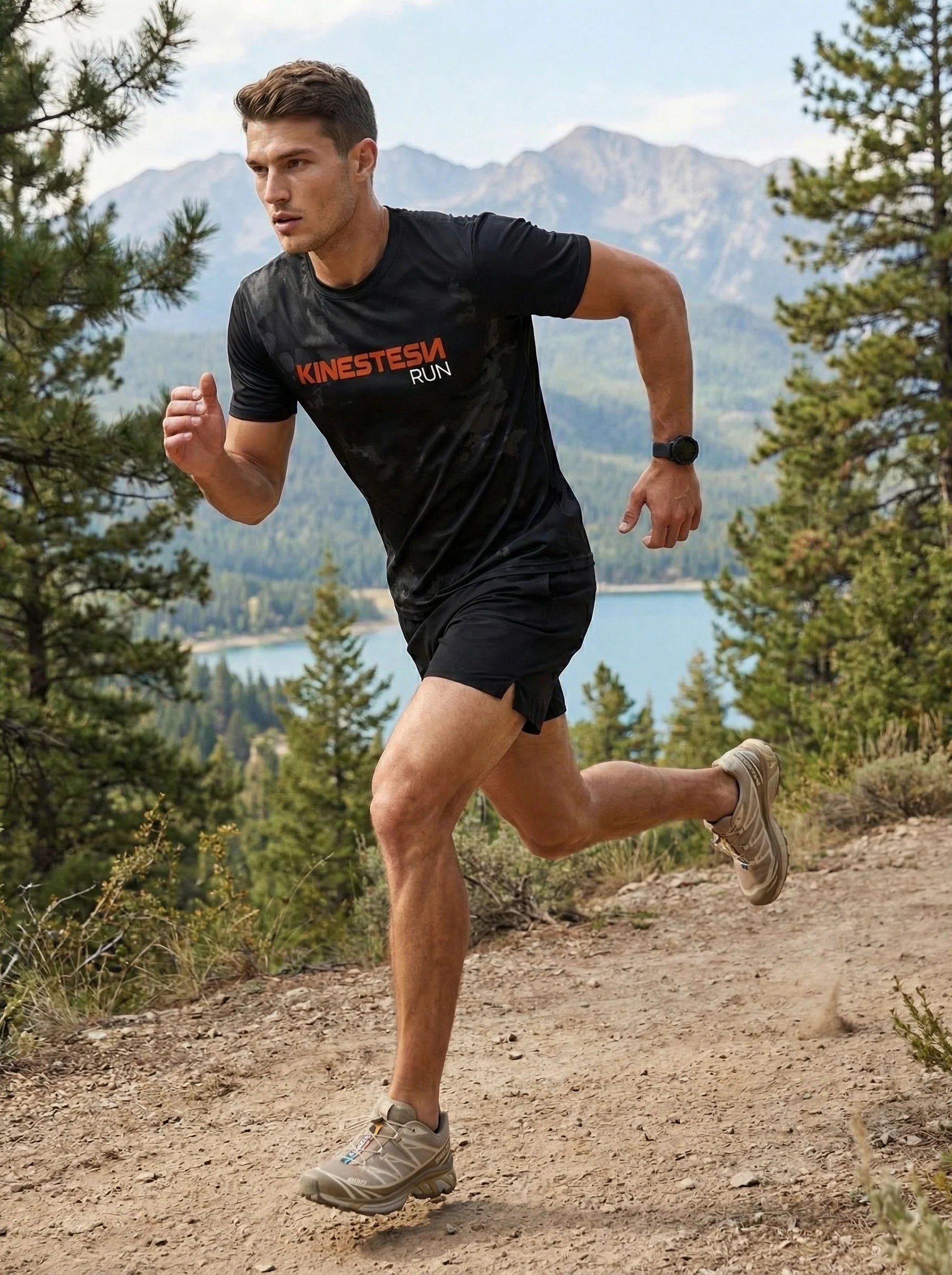 PLAYERA MANGA CORTA KINESTESIA RUN 2.0 · BLACK EDITION HOMBRE
