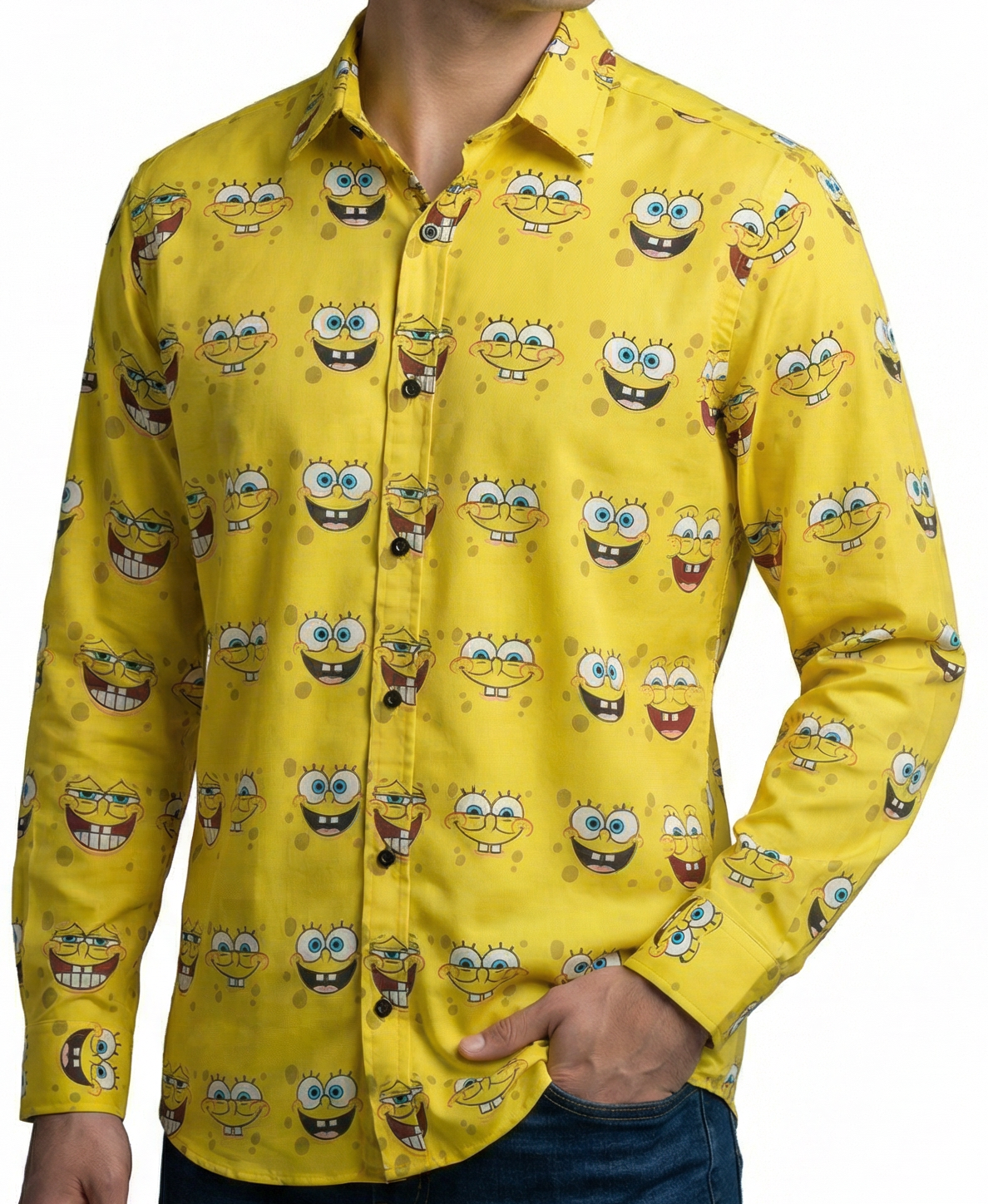 Camisa Hombre Casual Amarilla Bob Esponja