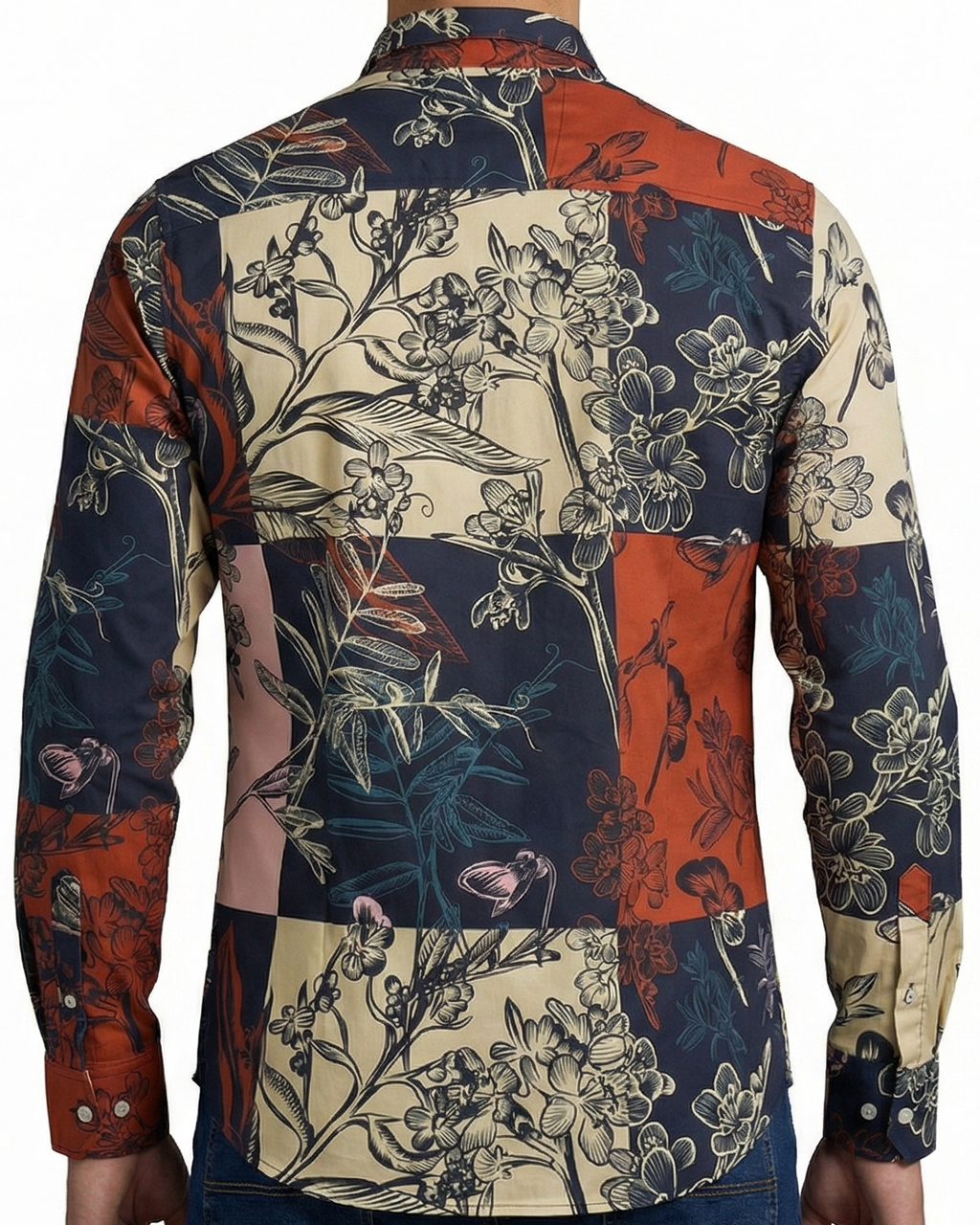 Camisa Hombre Casual Cuadros Colores Flores