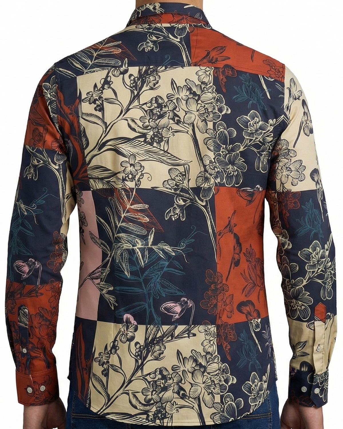 Camisa Hombre Casual Cuadros Colores Flores