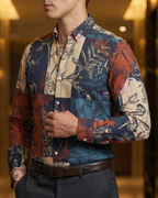 Camisa Hombre Casual Cuadros Colores Flores