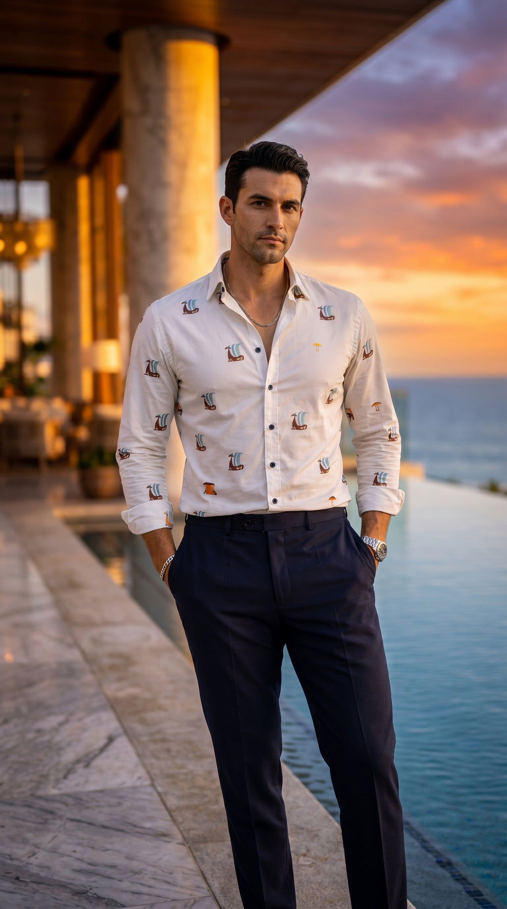 Camisa Hombre  — Modelo  de Moon & Rain. Calidad premium.