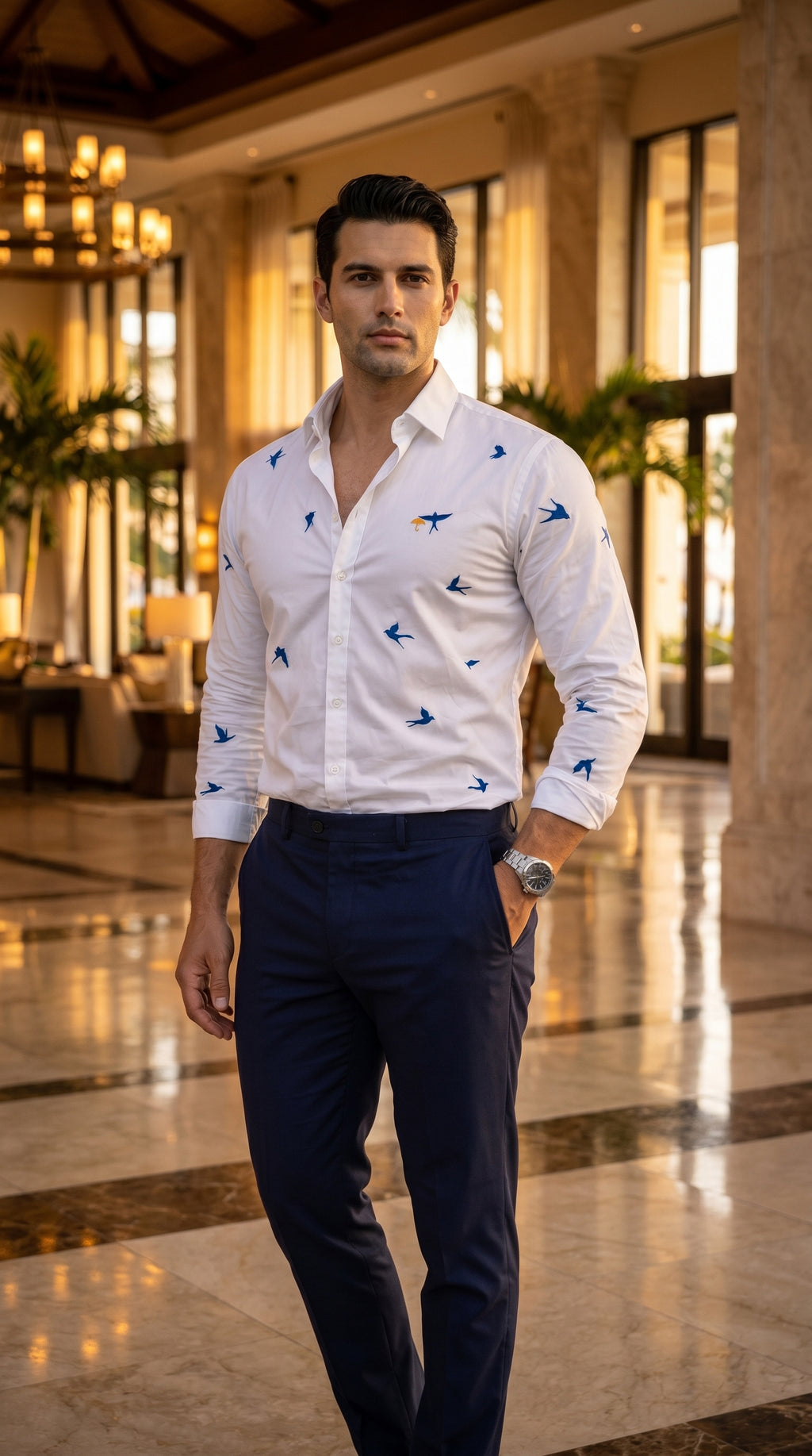 Camisa Hombre  — Modelo  de Moon & Rain. Calidad premium.