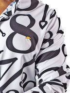 Camisa Hombre Casual Blanca Números Negros Regular Fit - 34 (S)-Tiendas Platino