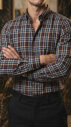 Camisa Hombre Casual Cuadros Negros, Azul, Blancos,  (video)