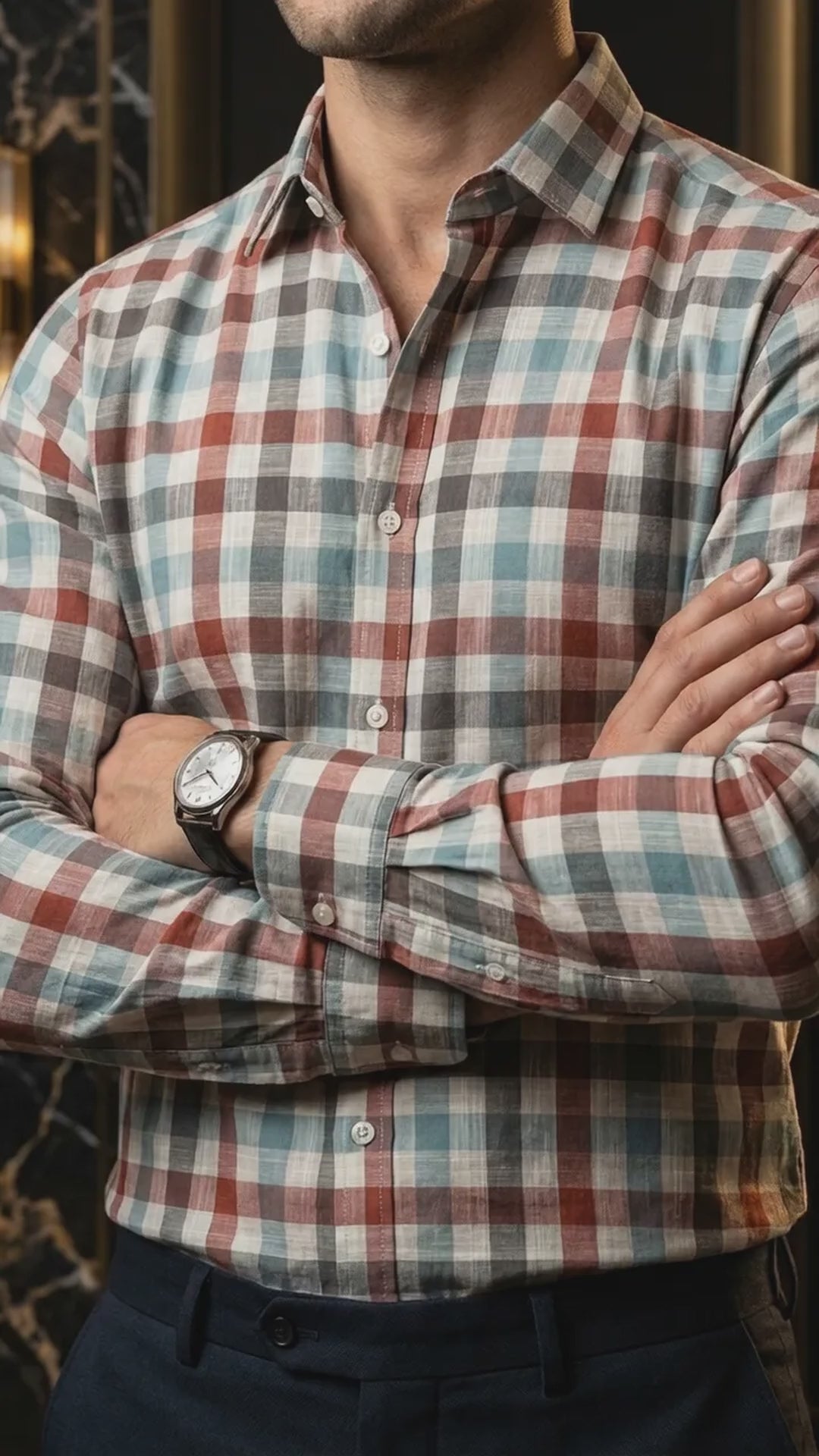 Camisa Hombre Casual Cuadros Gris, Azul, Rojos, Blan (video)