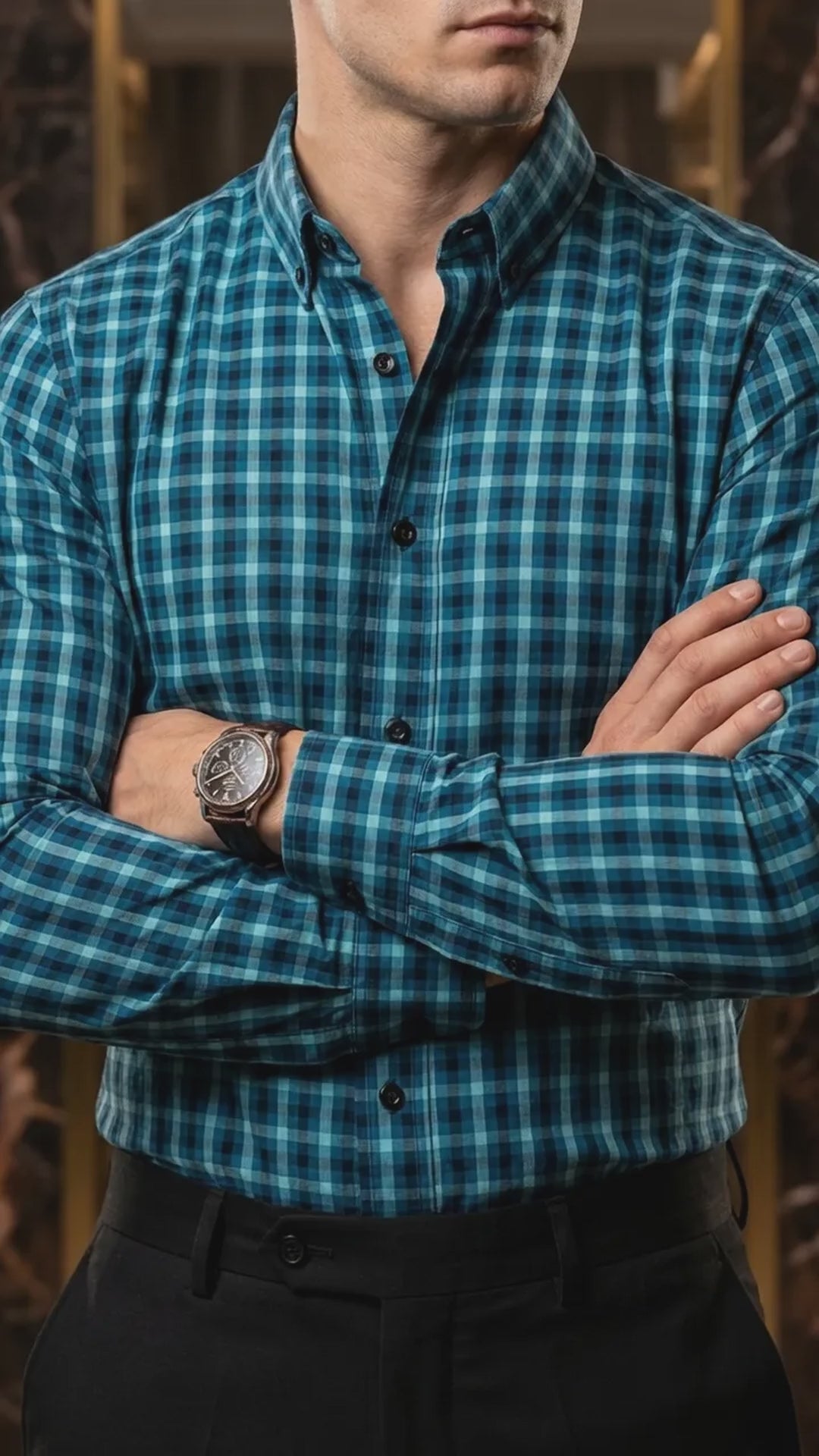 Camisa Hombre Casual Cuadros Azules, Negros (video)