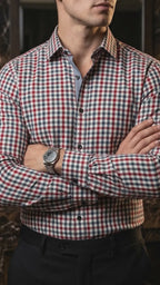 Camisa Hombre Casual Cuadros Marino, Rojos, Blancos (video)