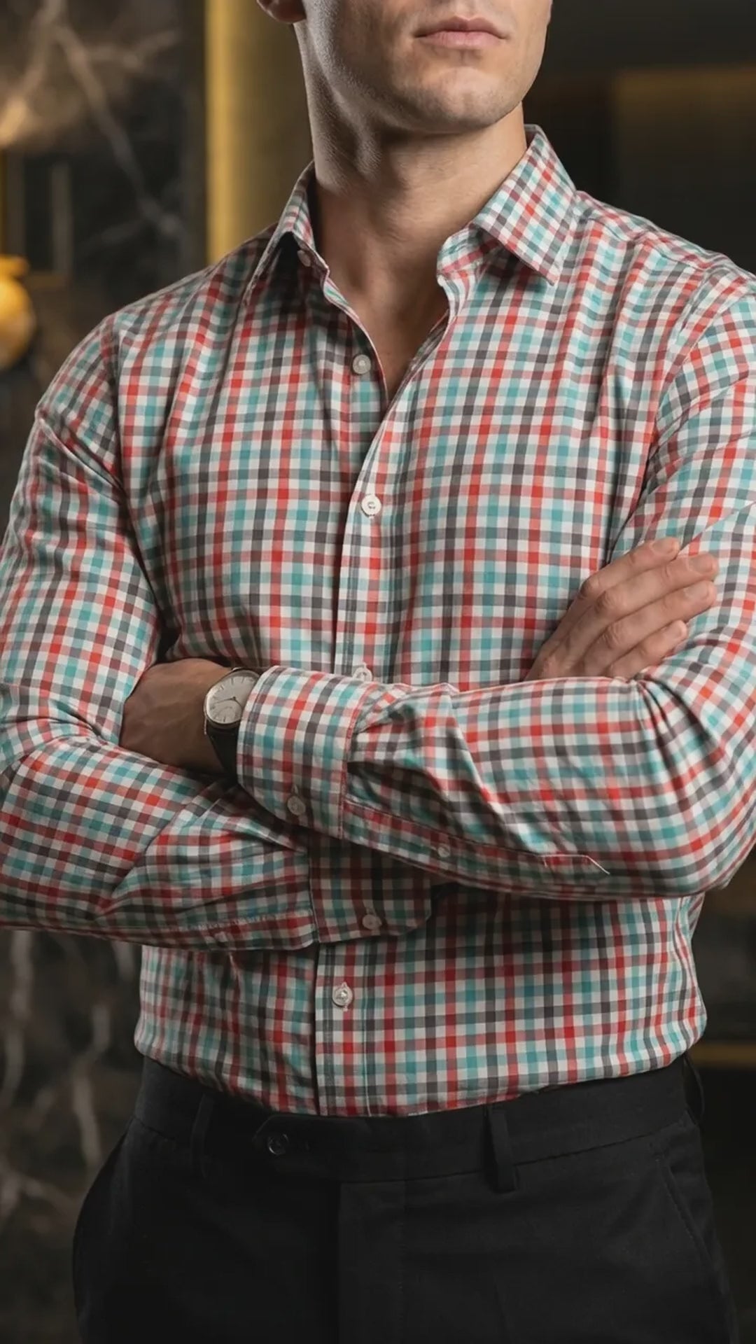 Camisa Hombre Casual Cuadros Verdes, Blancos, Rojos (video)