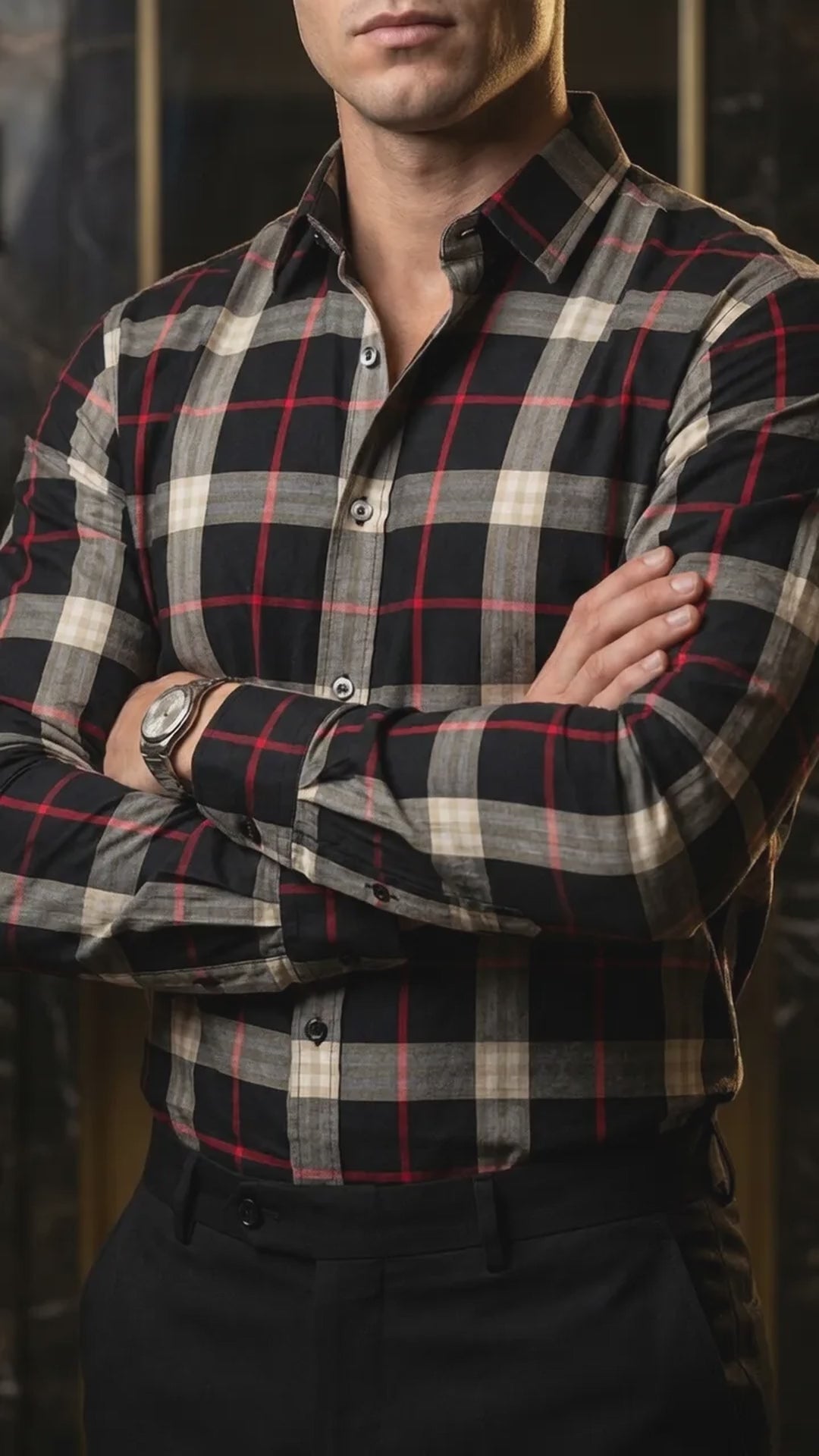Camisa Hombre Casual Cuadros Negros, Blancos Lineas  (video)