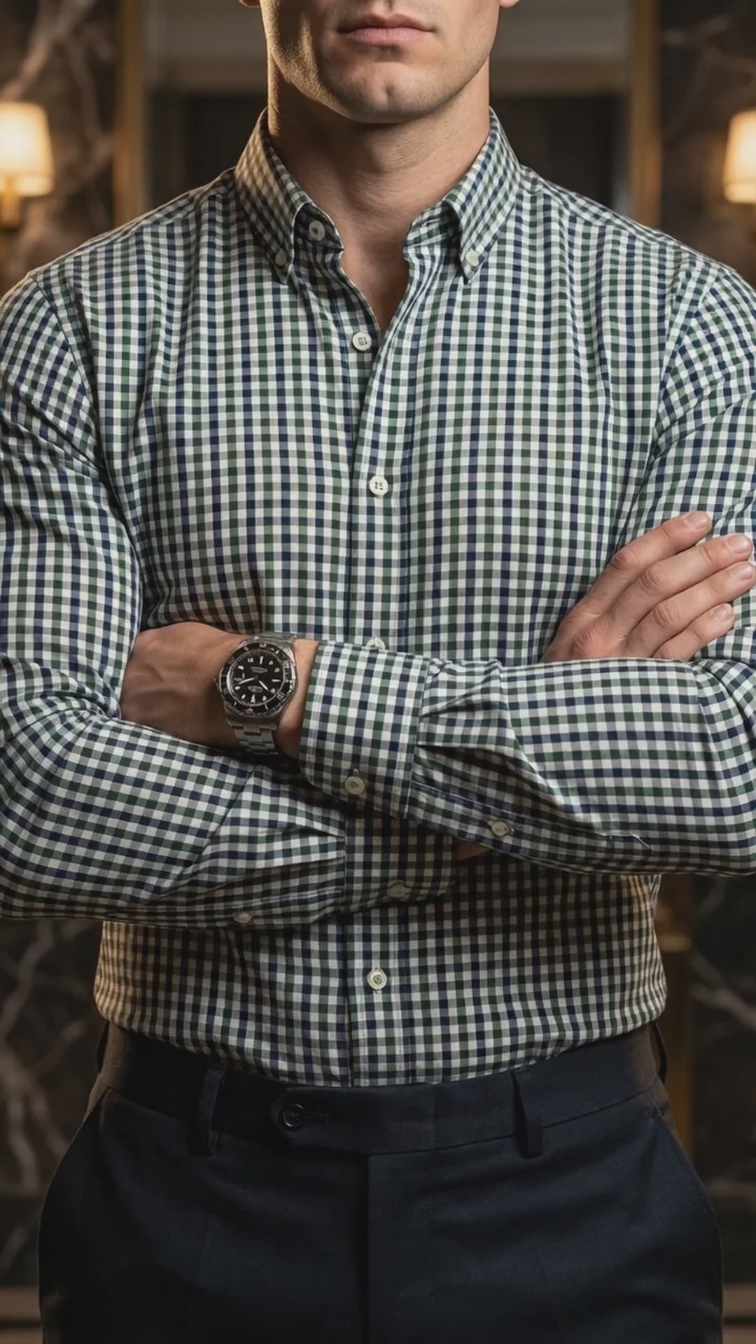 Camisa Hombre Casual Cuadros Marino, Verdes, Blancos (video)