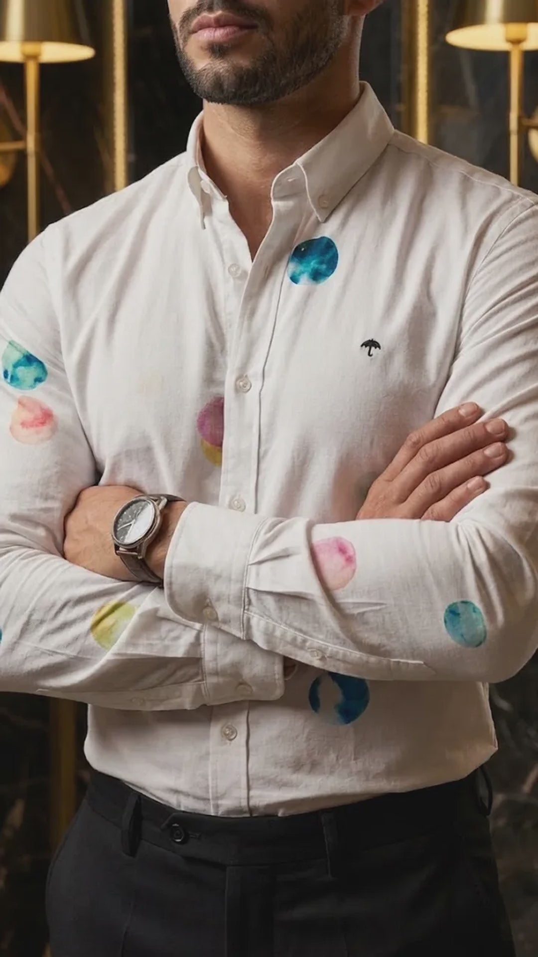 Camisa Hombre Casual Figuras Cosmic Voyager White |  (video)