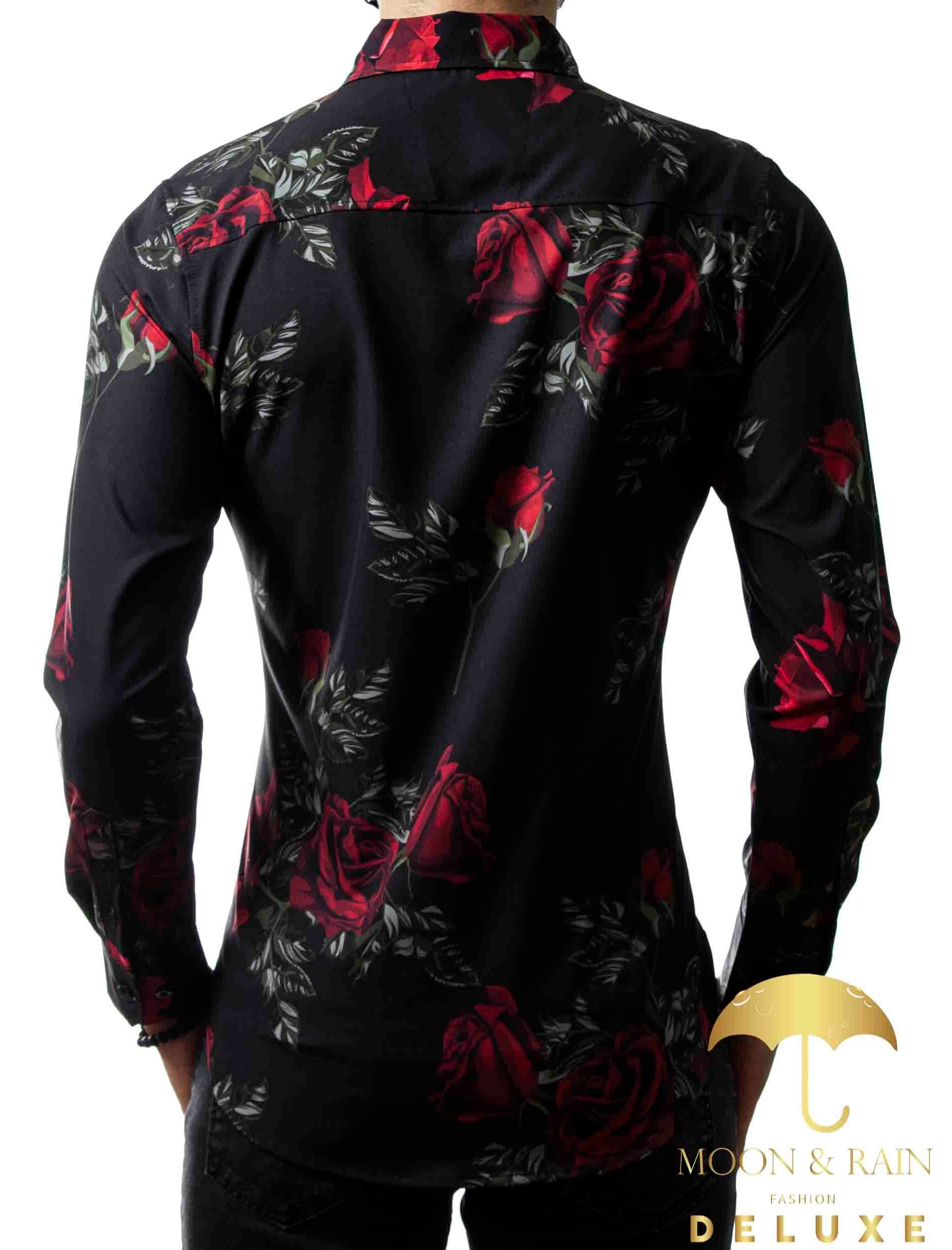 Camisa negra con discount rosas