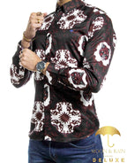 Camisa Hombre Casual Slim Fit Negra Zorro Y Sol Vino - 34 (S)-Tiendas Platino