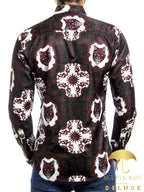 Camisa Hombre Casual Slim Fit Negra Zorro Y Sol Vino - 34 (S)-Tiendas Platino