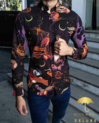 Camisa Hombre Casual Slim Fit Negra Style Renacentista - 34 (S)-Tiendas Platino