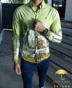 Camisa Hombre Casual Slim Fit Palacios Verde Lima - 34 (S)-Tiendas Platino