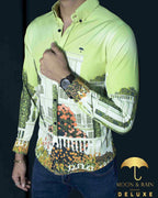 Camisa Hombre Casual Slim Fit Palacios Verde Lima - 34 (S)-Tiendas Platino