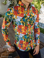 Camisa Hombre Casual Slim Fit Cuadros Tricolor - 34 (S)-Tiendas Platino