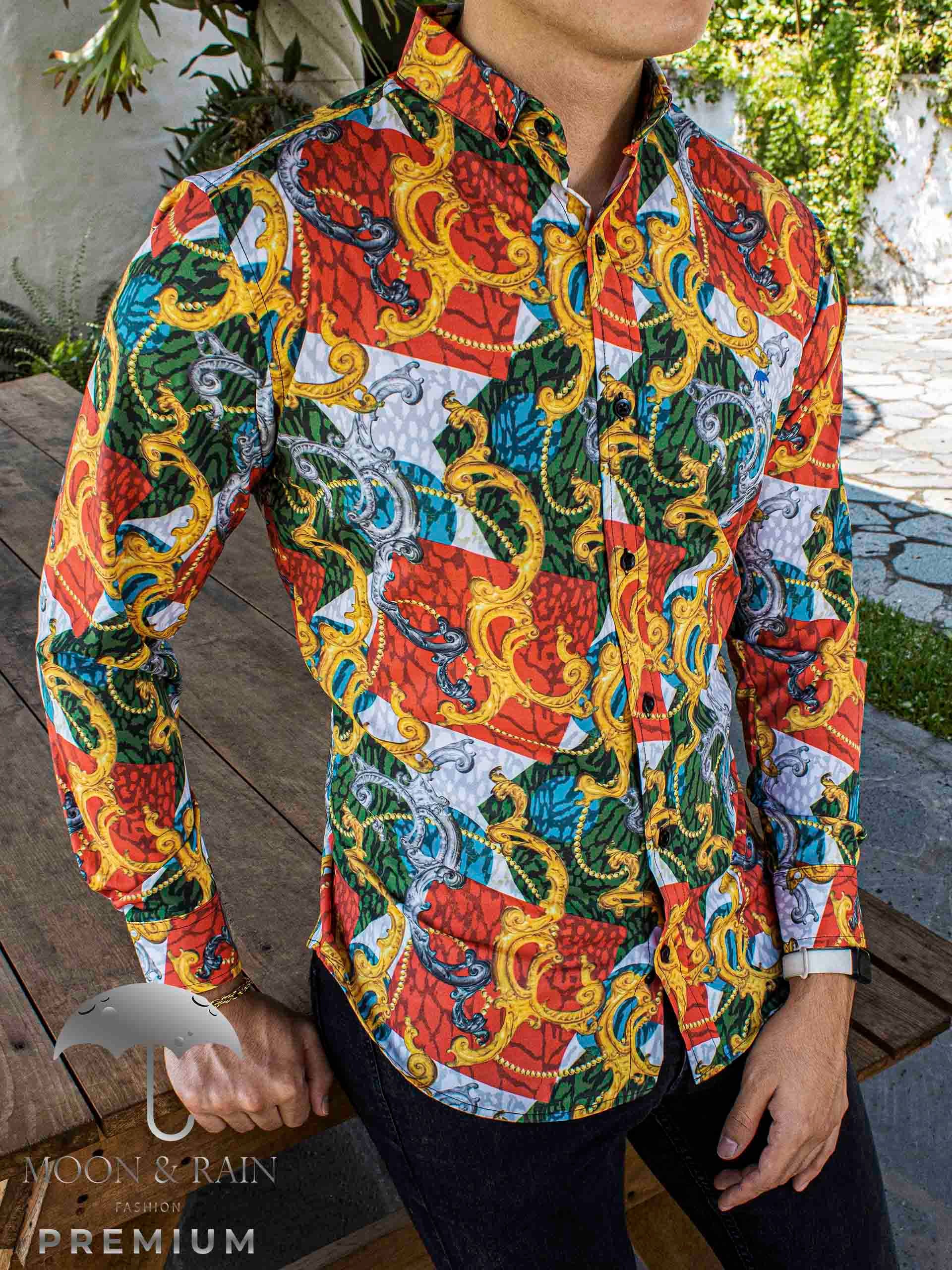 Camisa Hombre Casual Slim Fit Cuadros Tricolor - 34 (S)-Tiendas Platino