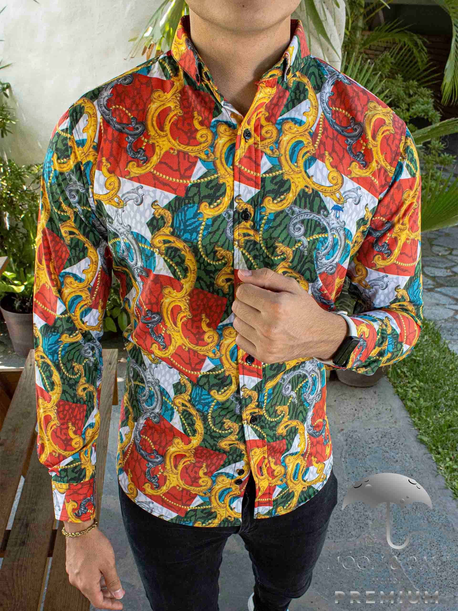 Camisa Hombre Casual Slim Fit Cuadros Tricolor - 34 (S)-Tiendas Platino