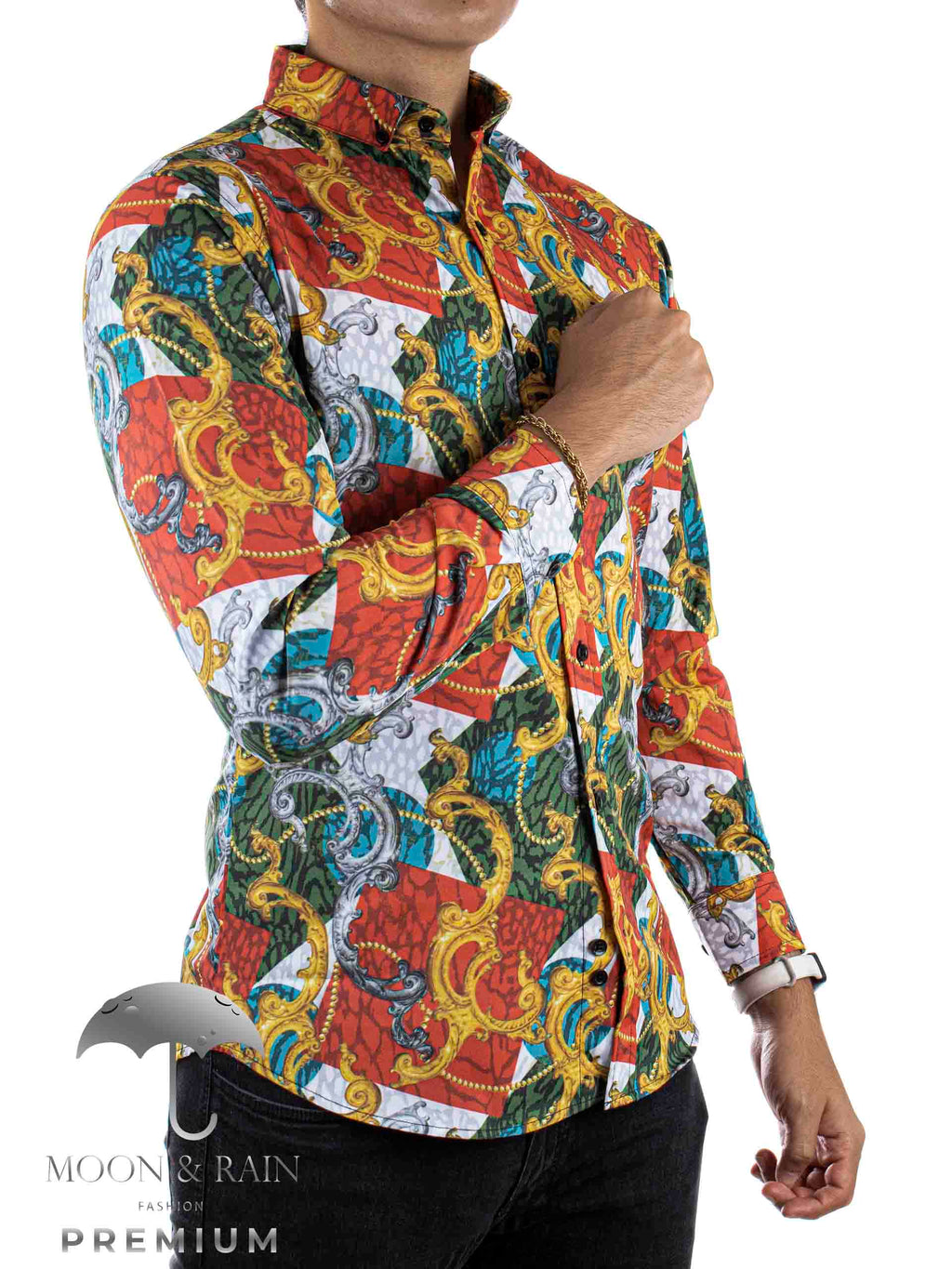 Camisa Hombre Casual Slim Fit Cuadros Tricolor - 34 (S)-Tiendas Platino