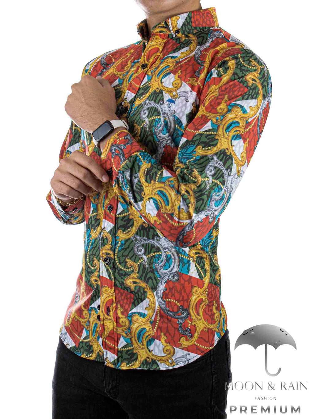 Camisa Hombre Casual Slim Fit Cuadros Tricolor - 34 (S)-Tiendas Platino