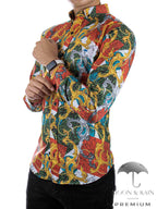 Camisa Hombre Casual Slim Fit Cuadros Tricolor - 34 (S)-Tiendas Platino