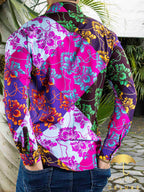 Camisa Hombre Casual Slim Fit Ornamento Multicolor - 34 (S)-Tiendas Platino