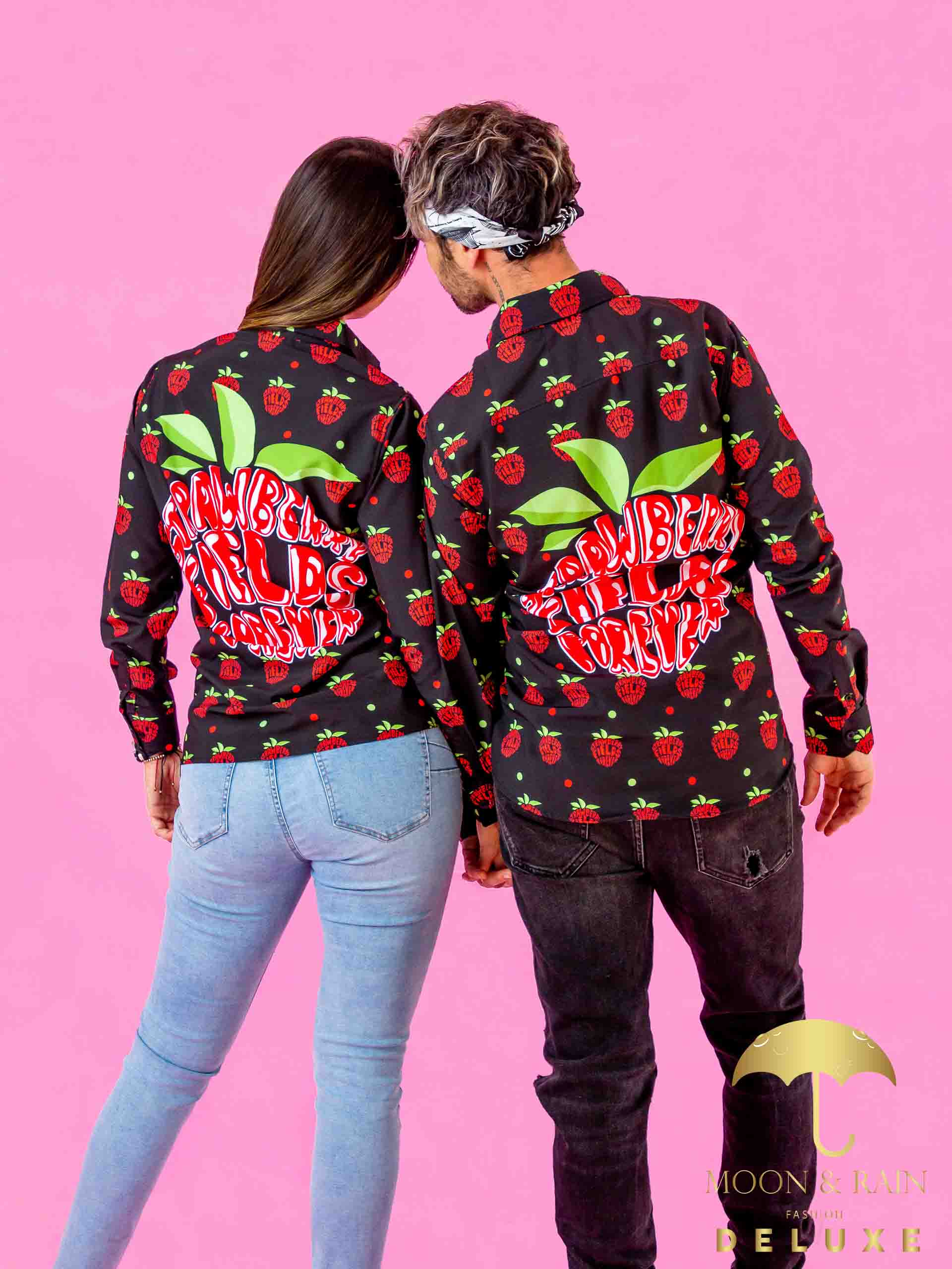 Camisa Hombre Casual Slim Fit The Beatles Strawberry - 34 (S)-Tiendas Platino