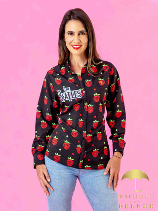 Camisa Mujer Casual Slim Fit The Beatles Strawberry