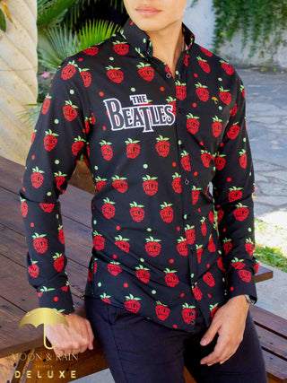 Camisa Hombre Casual Slim Fit The Beatles Strawberry
