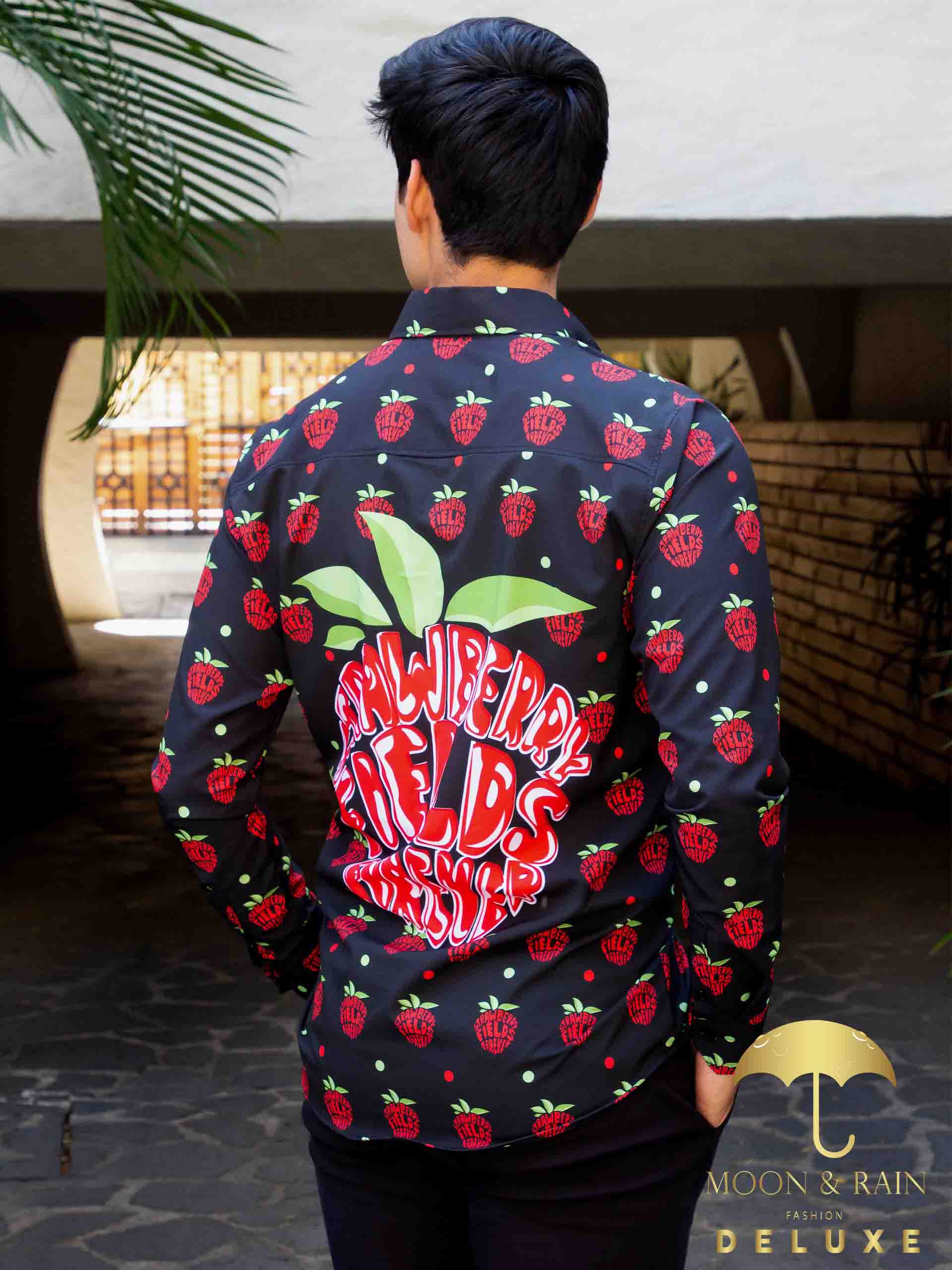 Camisa Hombre Casual Slim Fit The Beatles Strawberry - 34 (S)-Tiendas Platino