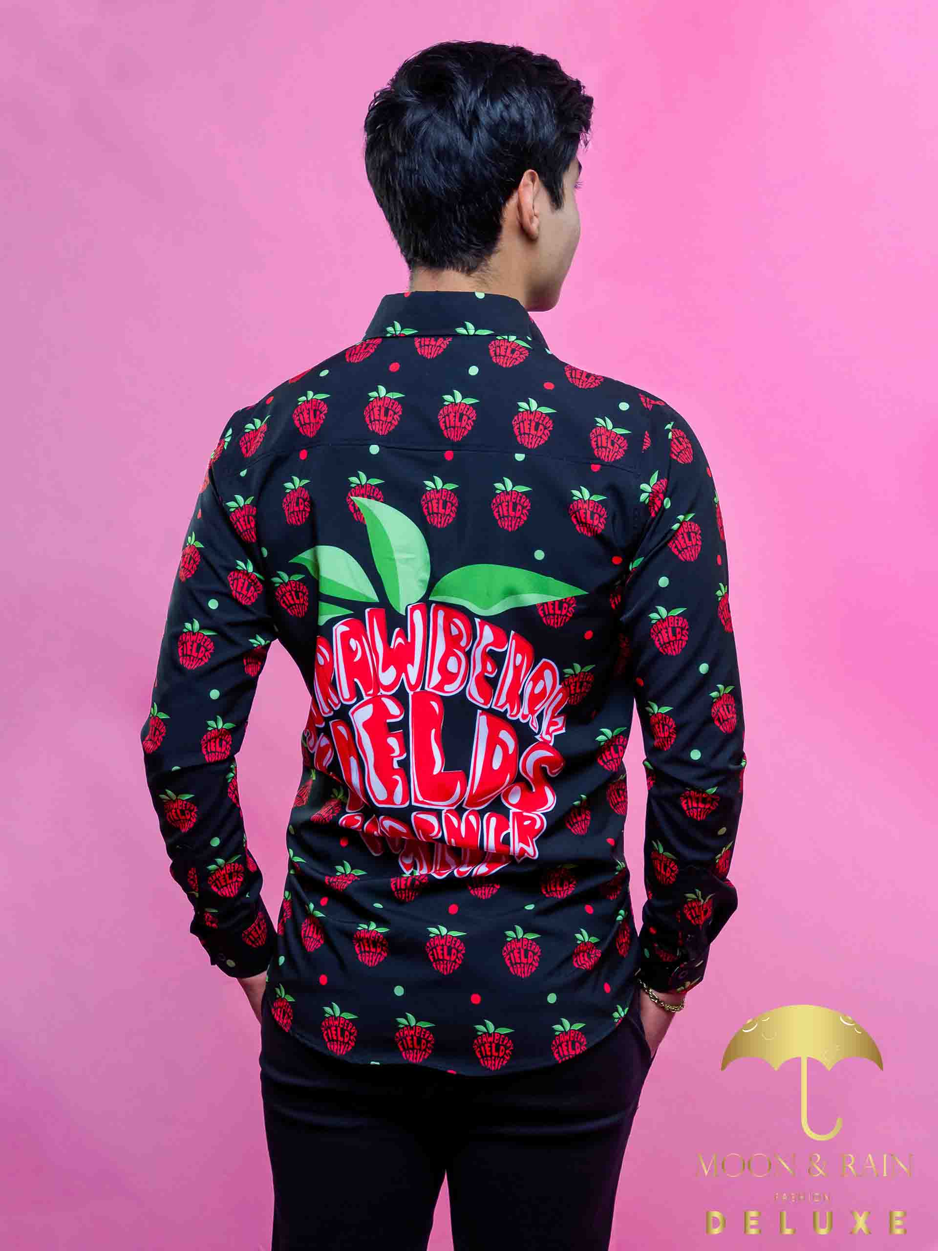 Camisa Hombre Casual Slim Fit The Beatles Strawberry - 34 (S)-Tiendas Platino