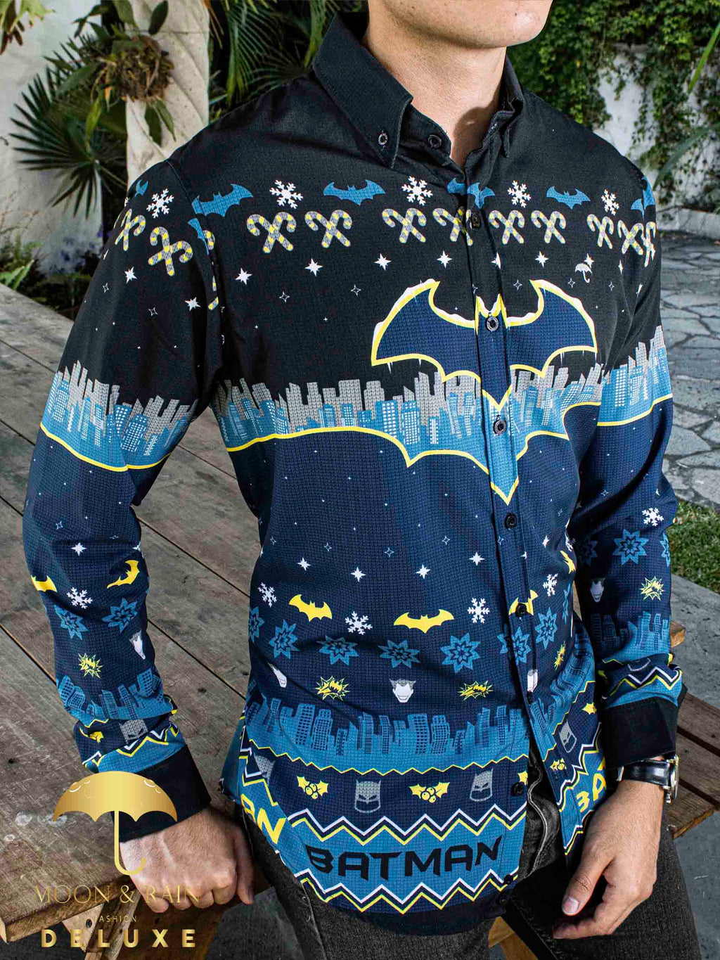 Camisa Hombre Casual Slim Fit Batman Navieña